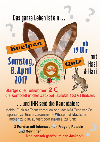 Unser April-Kneipenquiz im Lucky M.