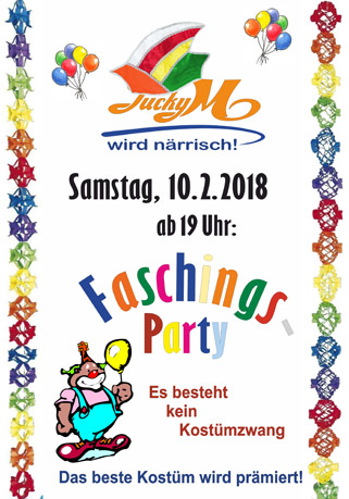 10.02.2018, ab 19 Uhr: Fasching im Lucky M.