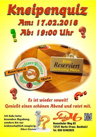 Das Kneipenquiz im Lucky M.!