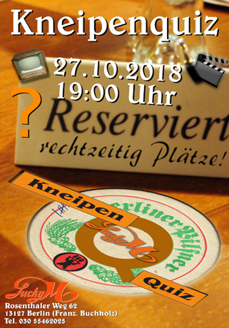 Kneipenquiz im Lucky M.