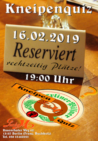 Kneipenquiz im Lucky M.