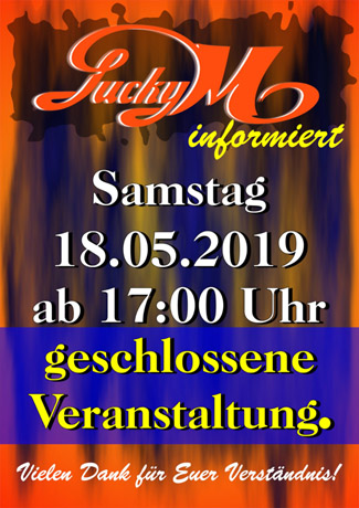 Wegen einer geschlossenen Veranstaltung haben wir leider ab 17:00 Uhr geschlossen.