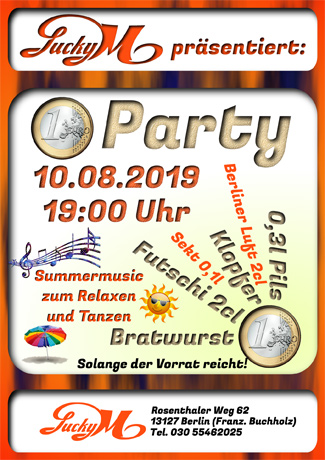 1-&euro;-Party im Lucky M